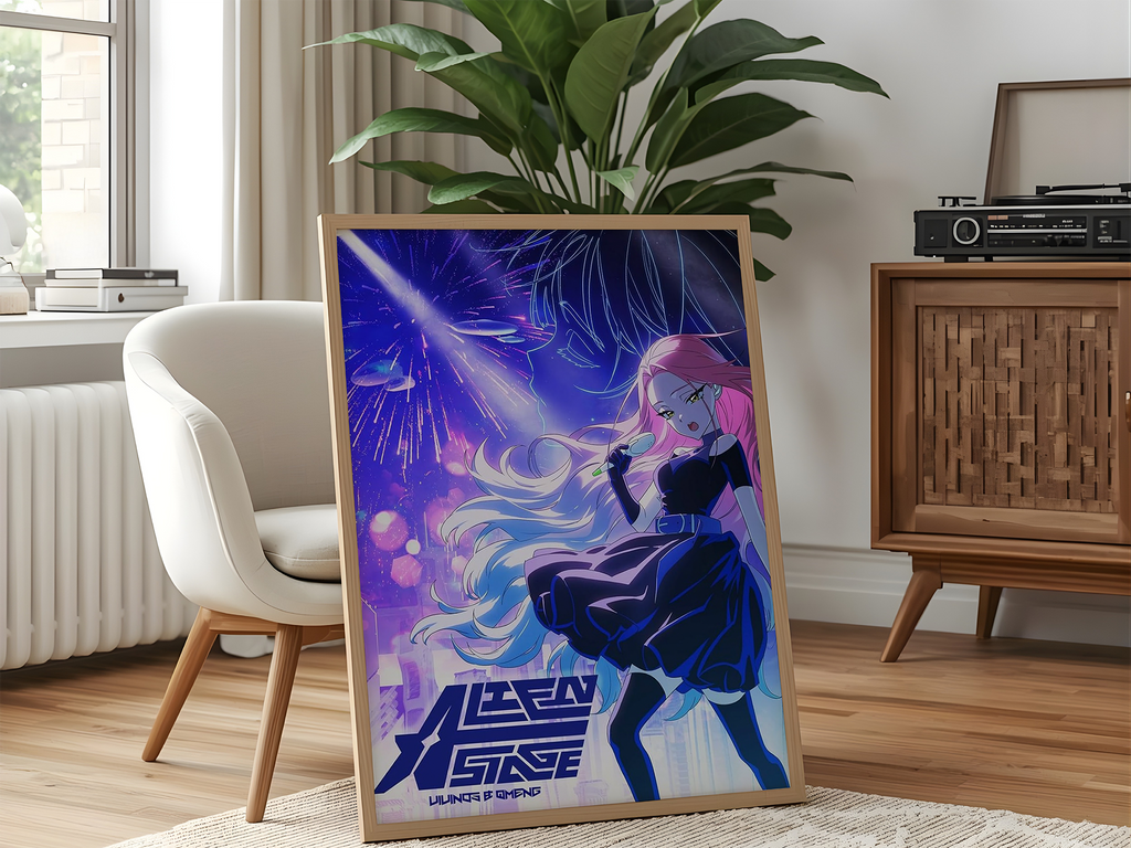 Alien Stage Poster or Canvas | Neon Anime Manga Wall Art
