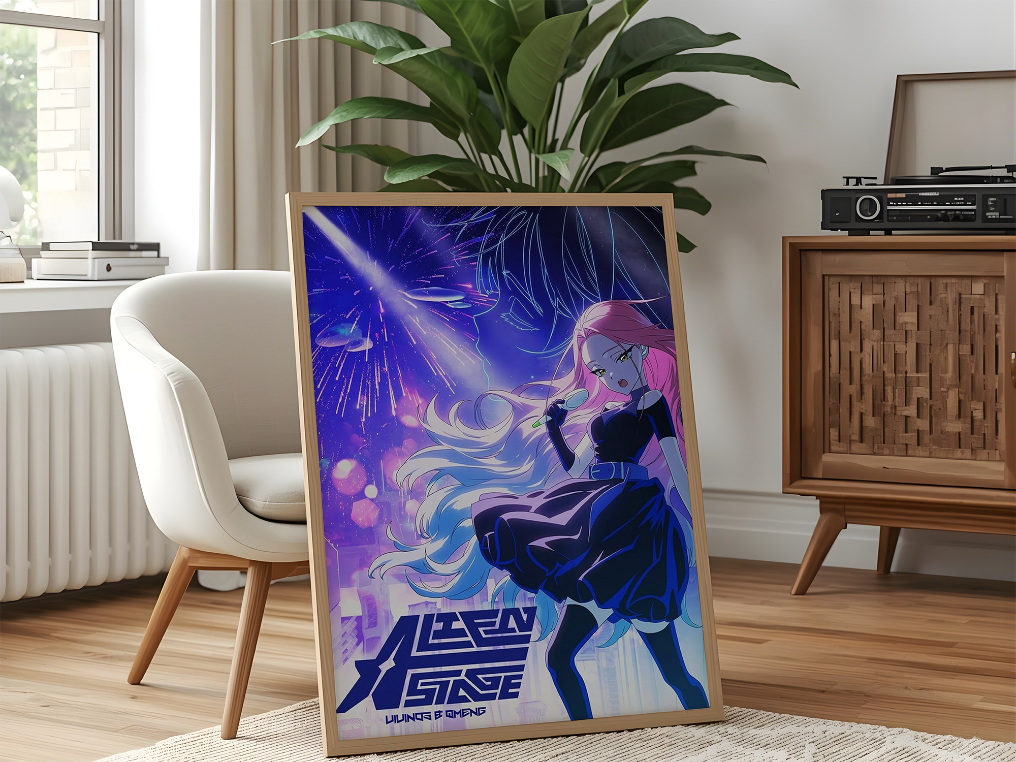 Alien Stage Poster or Canvas | Neon Anime Manga Wall Art