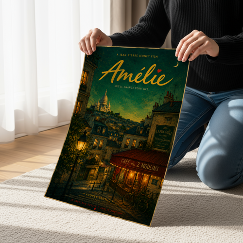 Amélie Inspired Paris Wall Art | Vintage French Cafe Canvas & Poster Print