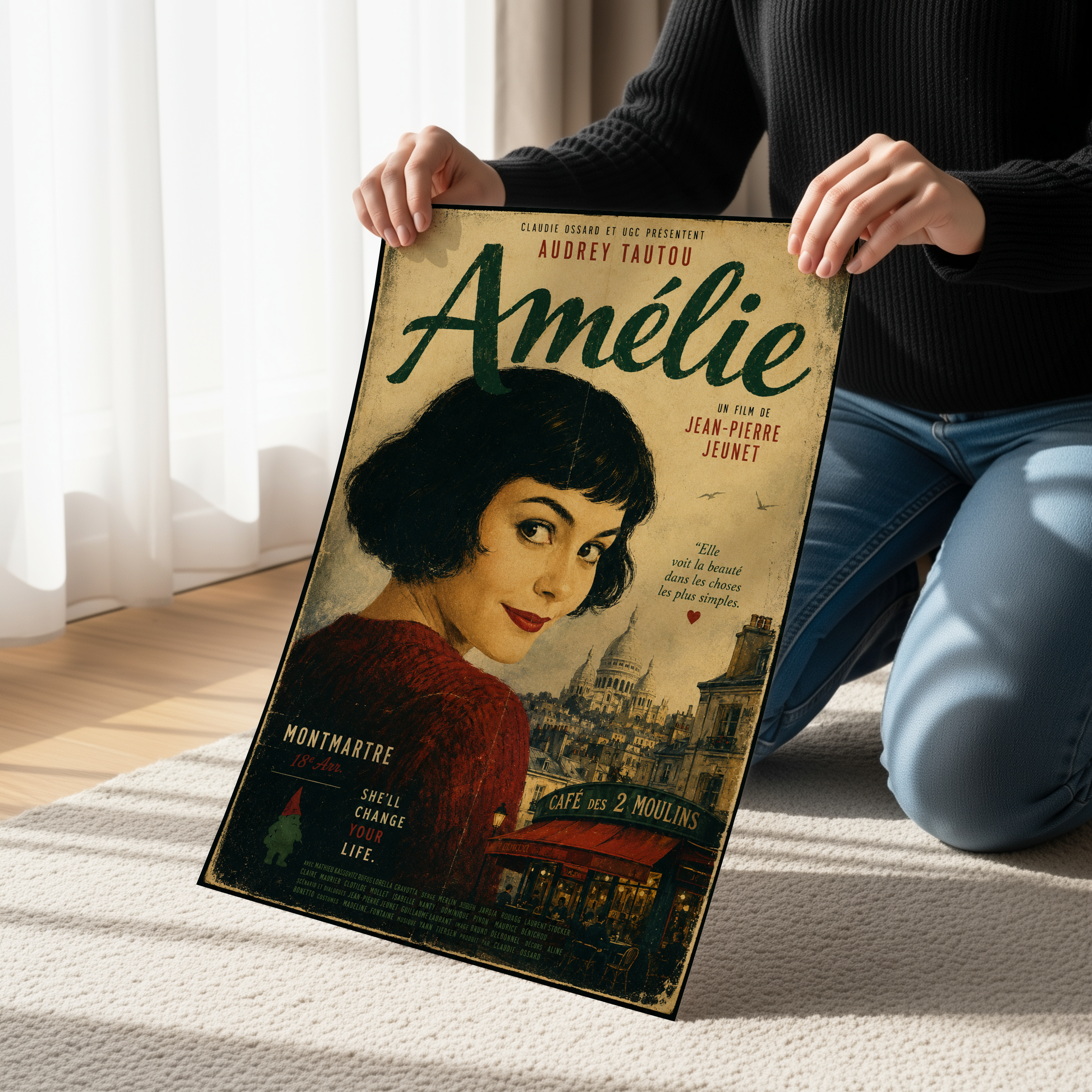Vintage Amélie Movie Wall Art | Paris Cafe Wall Art Canvas or Poster