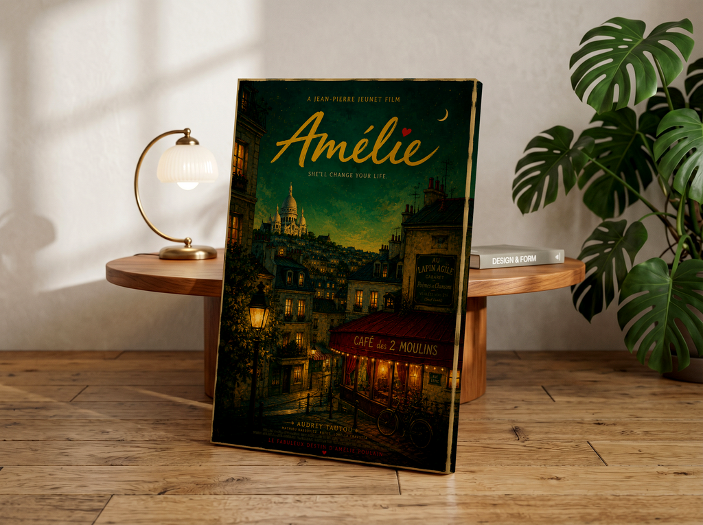 Amélie Inspired Paris Wall Art | Vintage French Cafe Canvas & Poster Print