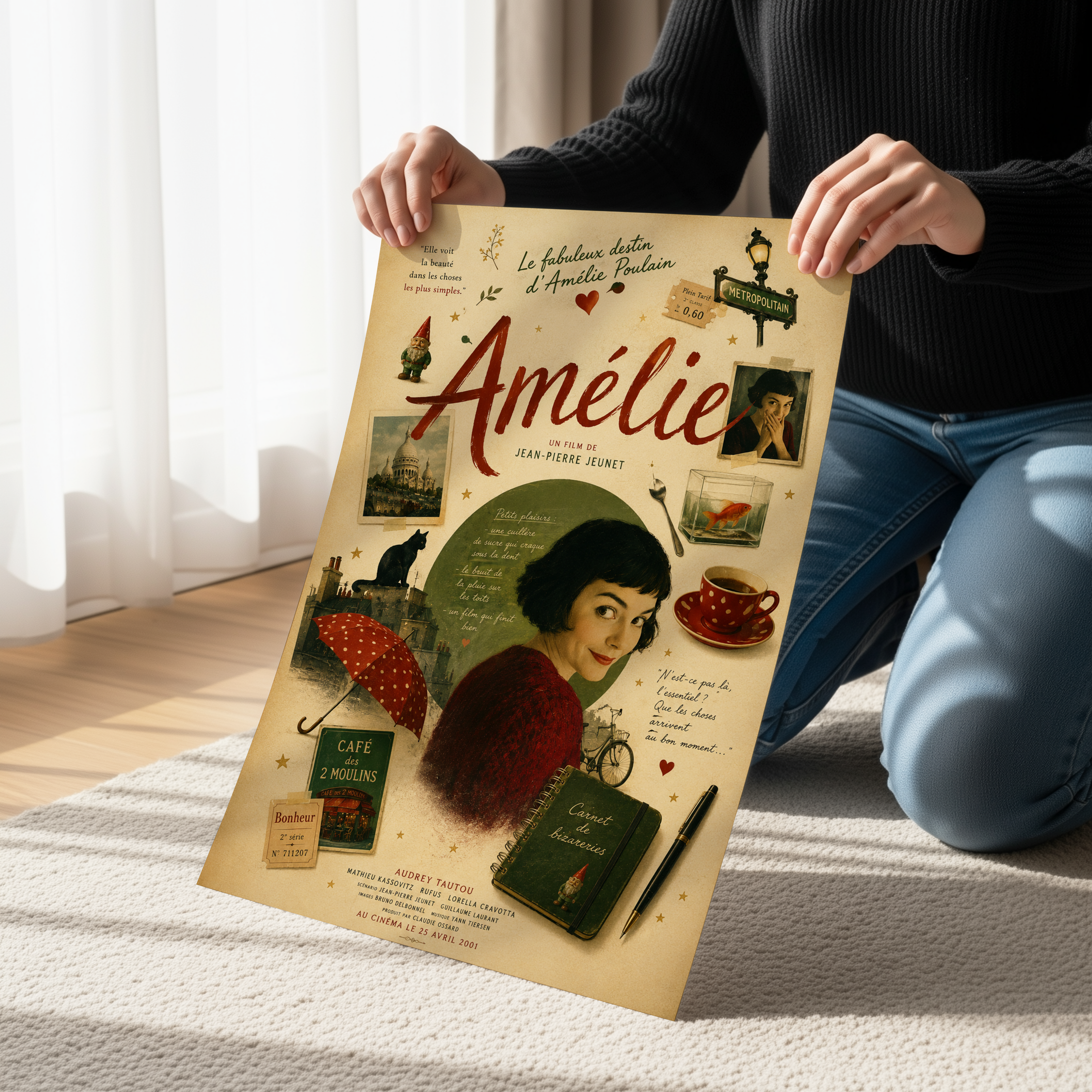 Amélie Collage Wall Art Print | Vintage French Movie Canvas & Poster