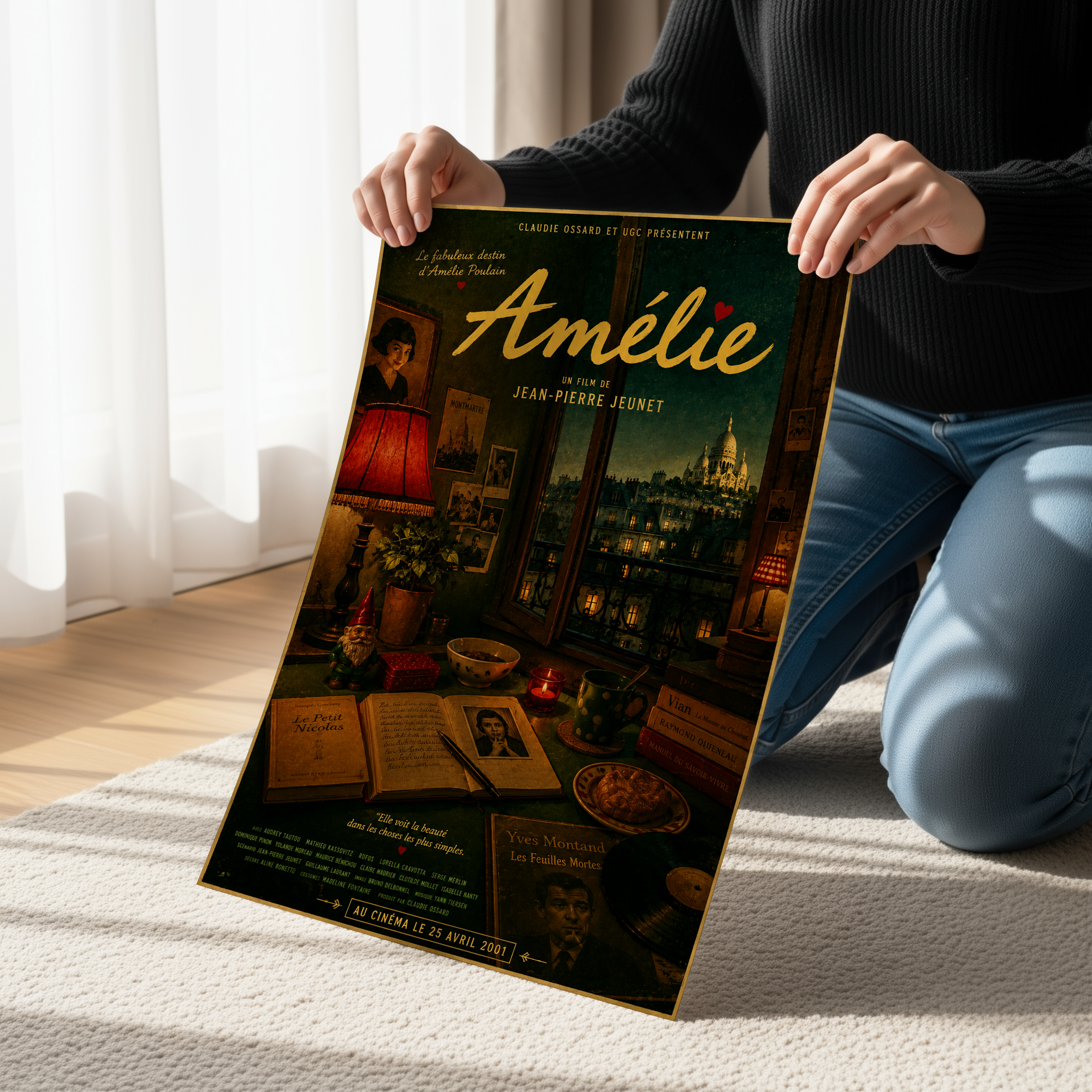 Amélie Dark Academia Wall Art | Cozy Paris Cafe Canvas & Poster Print