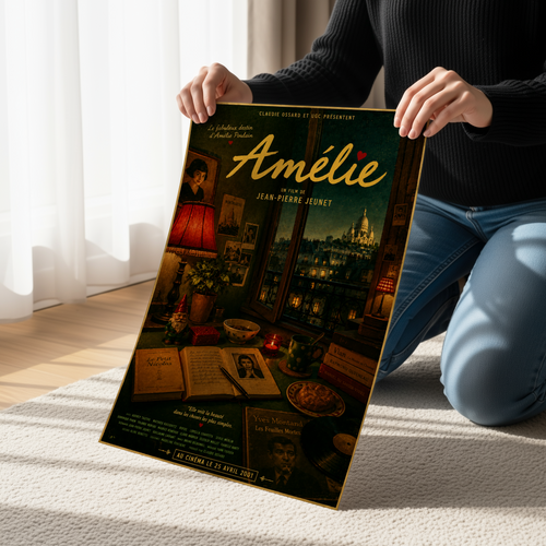 Amélie Dark Academia Wall Art | Cozy Paris Cafe Canvas & Poster Print
