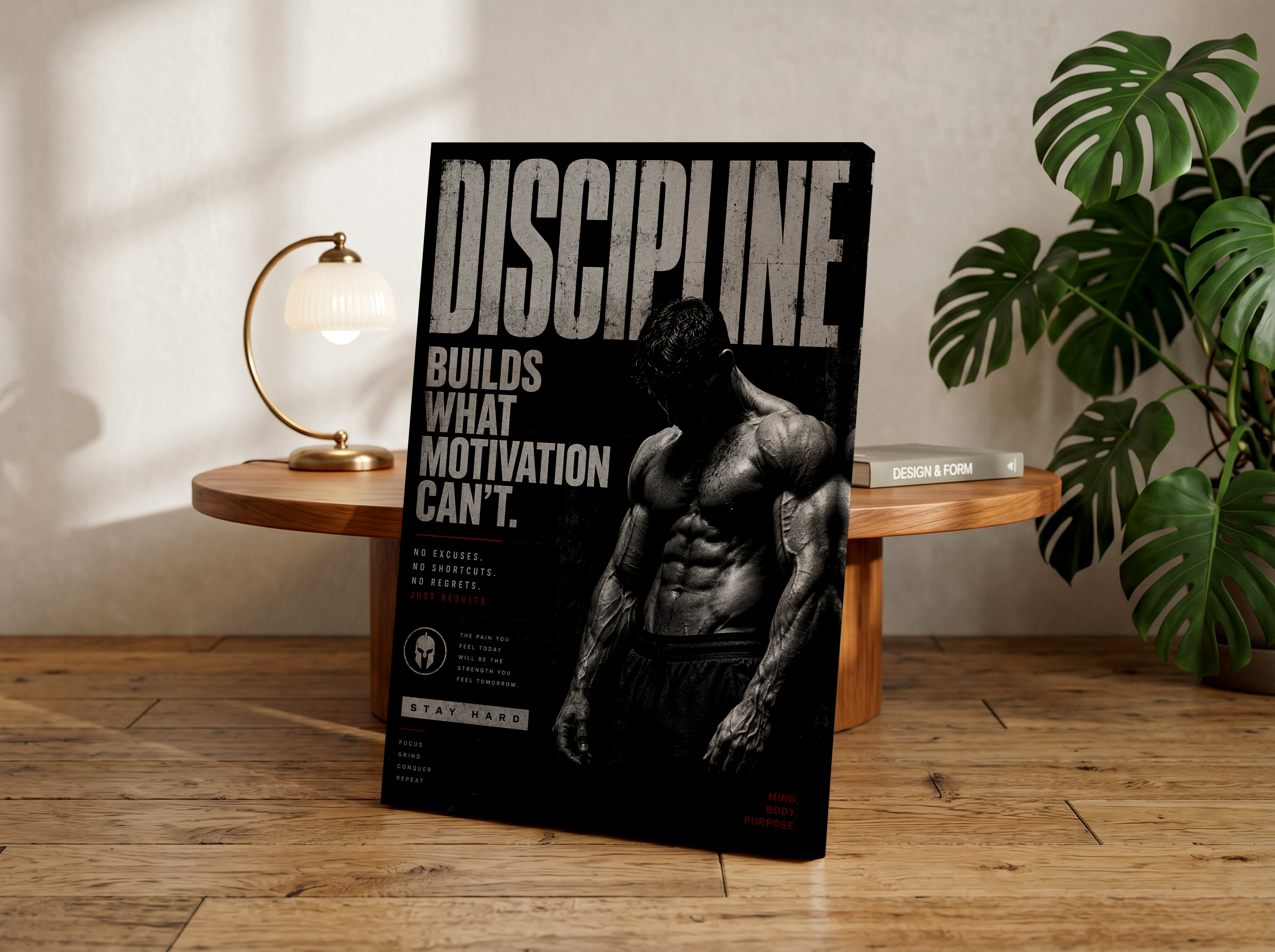 Discipline Gym Wall Art | Motivational Fitness Canvas or Poster Print