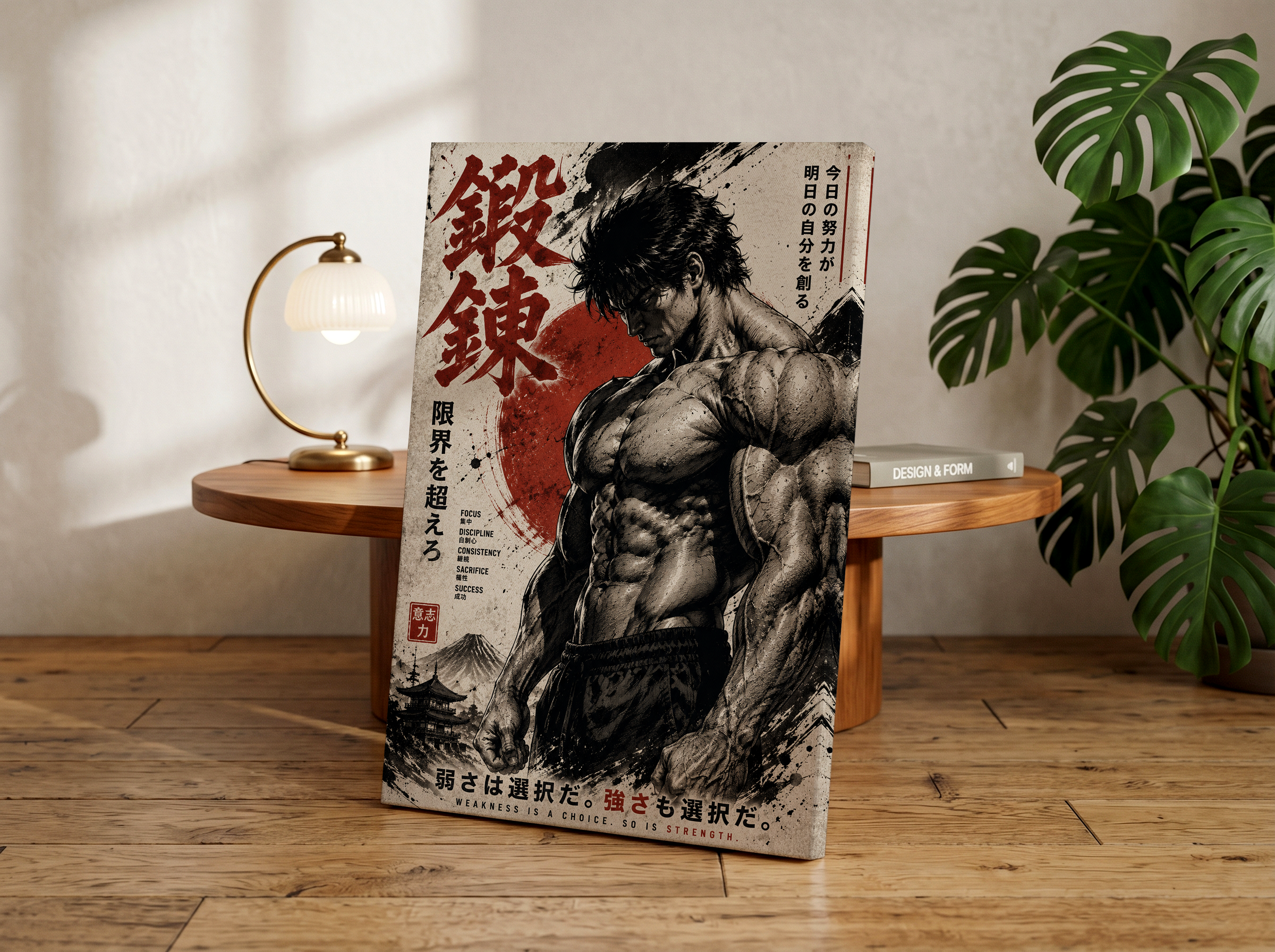 Anime Gym Wall Art  | Japanese Motivational Fitness Canvas or Poster