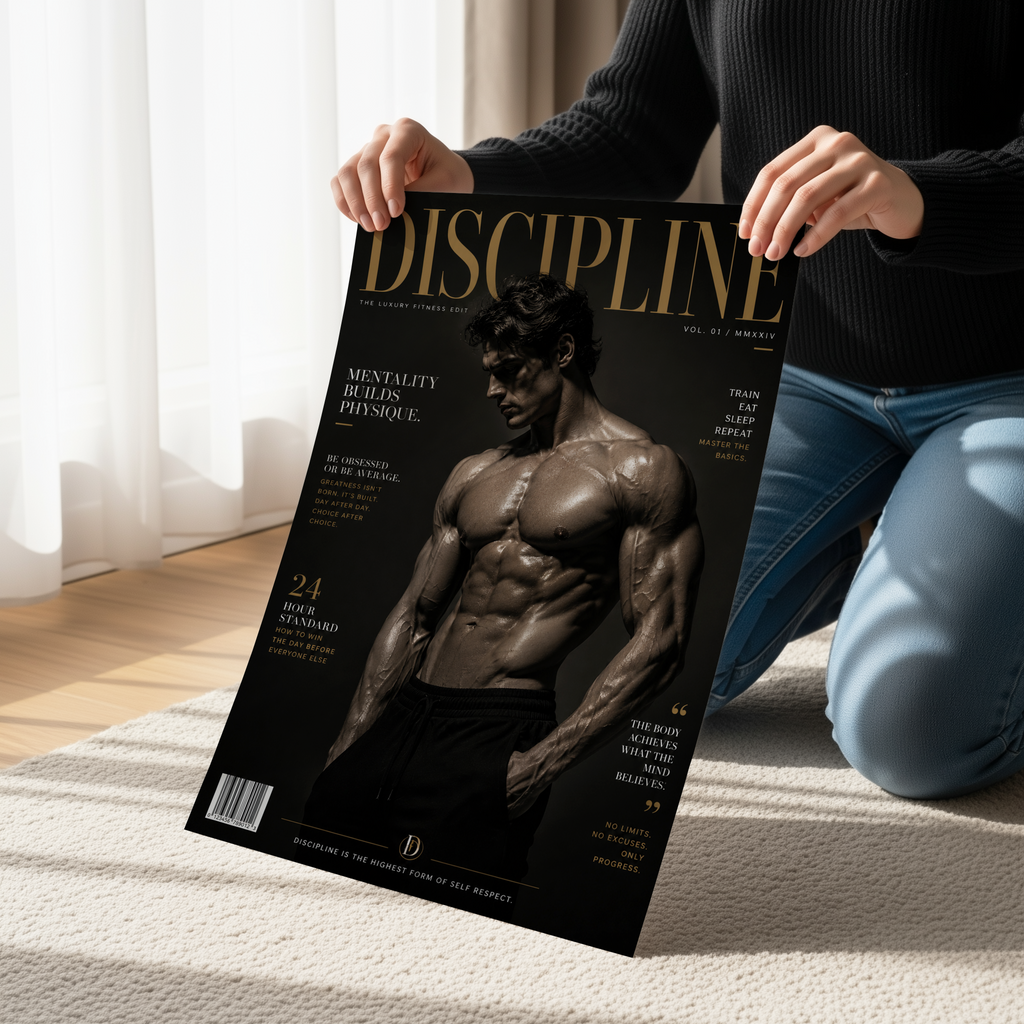 Discipline Fitness Wall Art | Luxury Motivational Gym Canvas or Poster