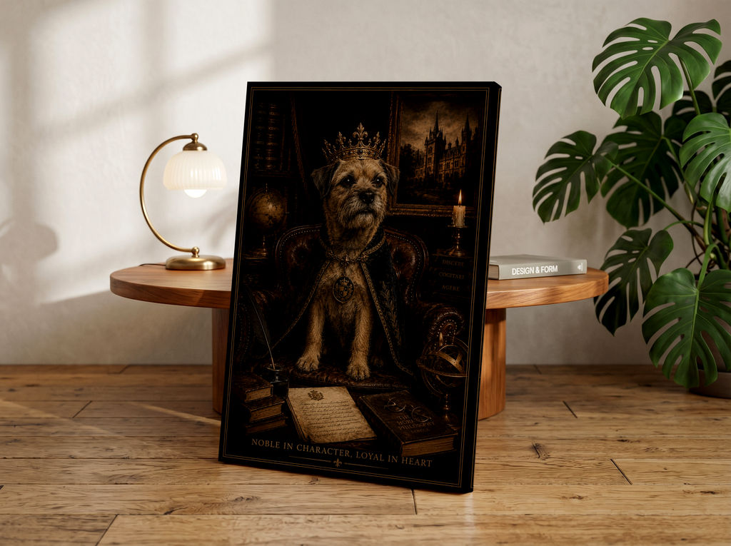 Border Terrier Dark Academia Poster & Canvas | Gothic Dog Wall Art