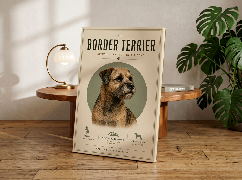 Border Terrier Minimalist Poster & Canvas | Modern Dog Breed Wall Art