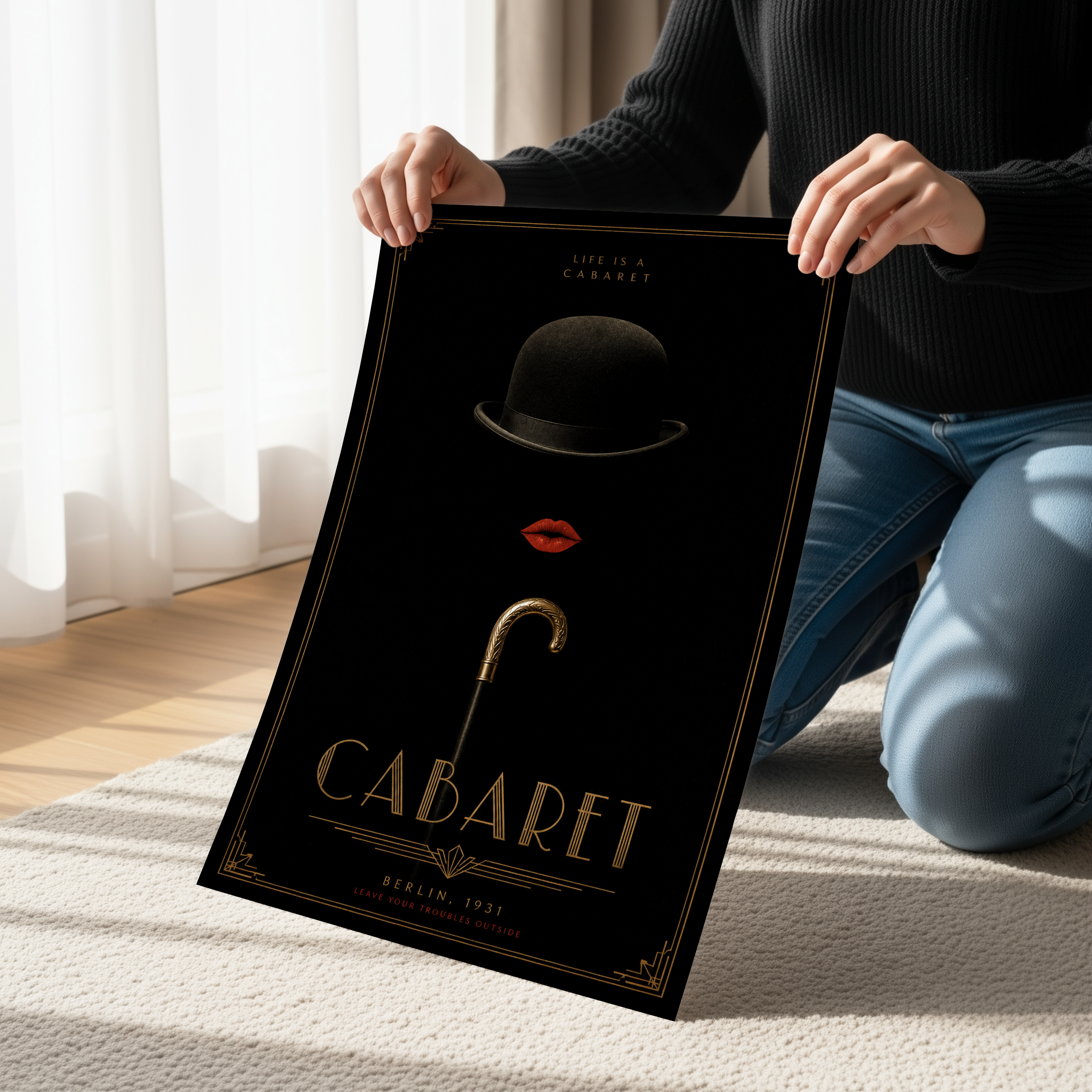 Cabaret Poster & Canvas Wall Art | Minimalist Berlin Cabaret Decor