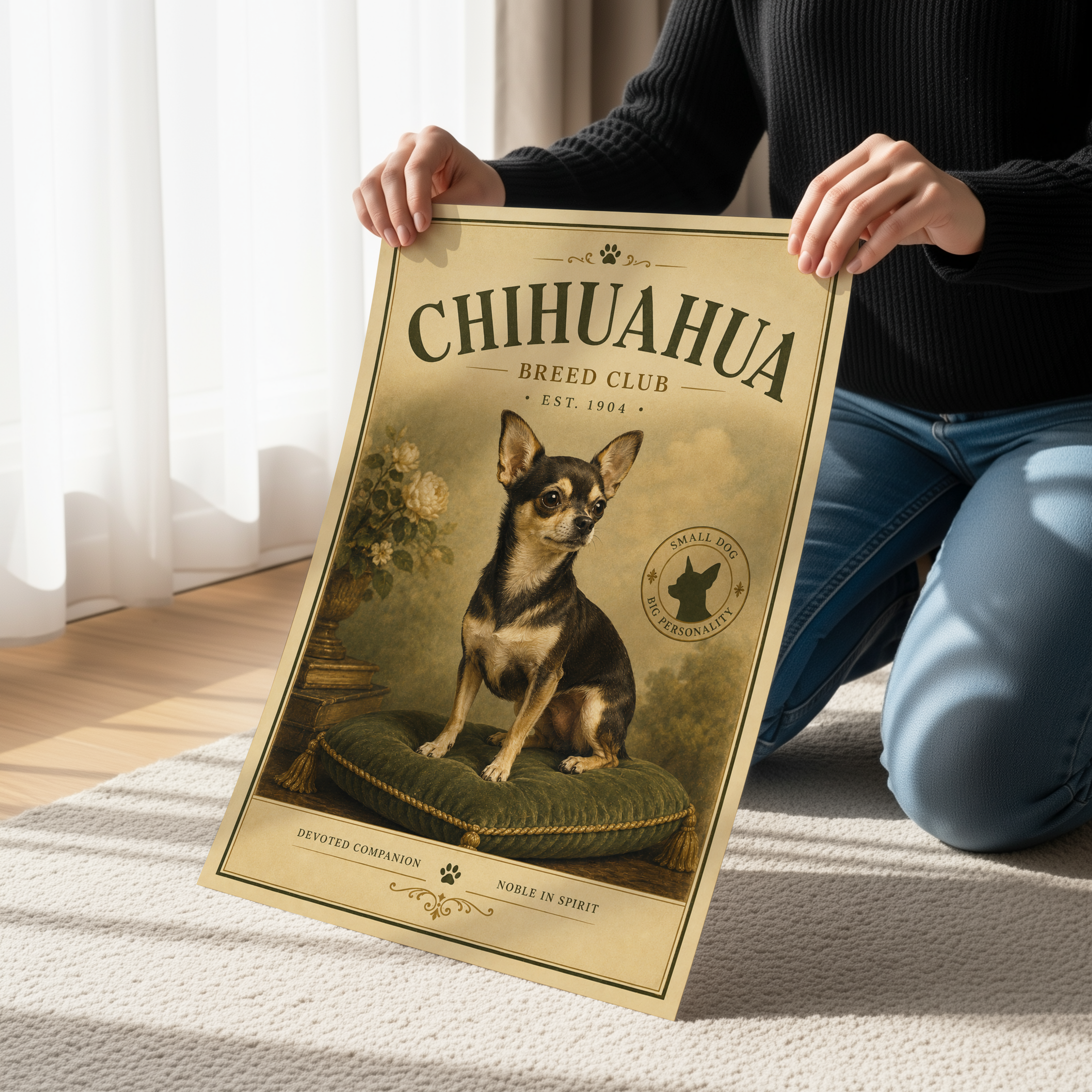 Chihuahua Poster & Canvas Wall Art | Vintage Chihuahua Breed Club Decor