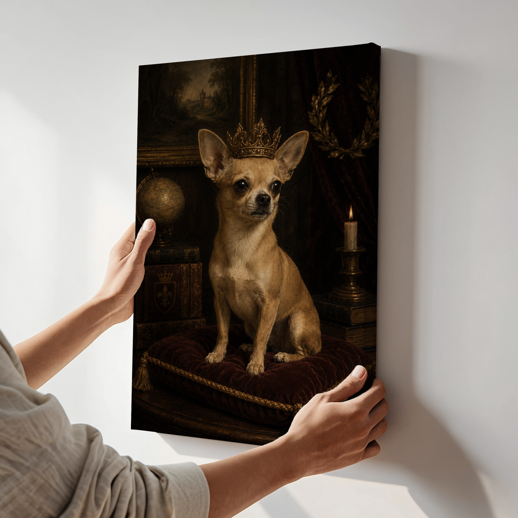 Chihuahua Poster & Canvas Wall Art | Dark Academia Royal Chihuahua Decor