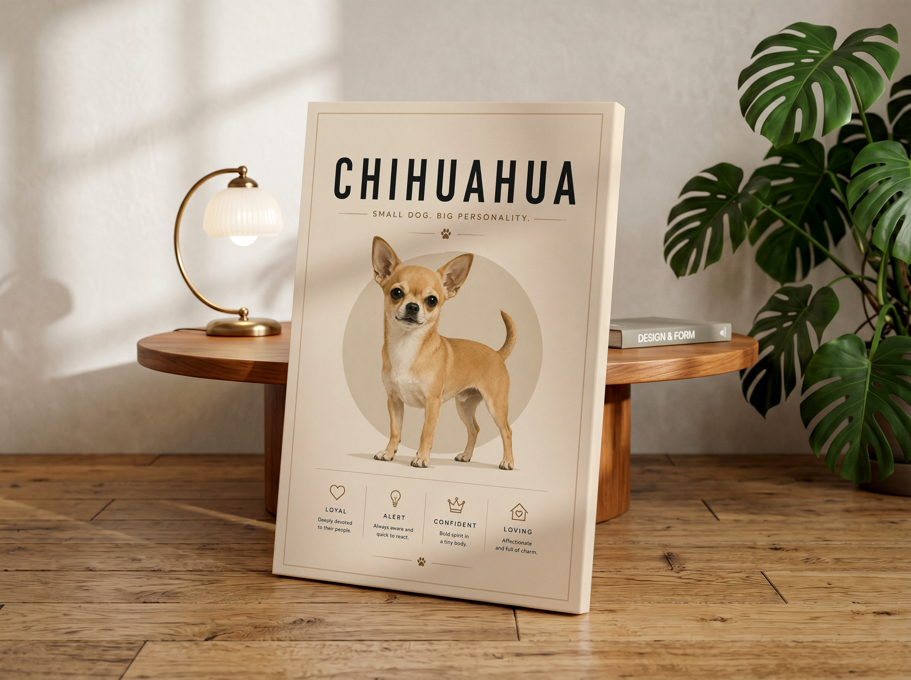 Chihuahua Poster & Canvas Wall Art | Minimalist Chihuahua Dog Breed Print