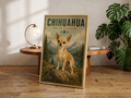 Chihuahua Poster & Canvas Wall Art | Vintage Adventure Chihuahua Dog Print