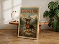 Chiweenie Poster & Canvas Wall Art | Vintage Adventure Chiweenie Dog Print