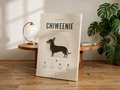 Chiweenie Poster & Canvas Wall Art | Minimalist Chiweenie Dog Breed Print