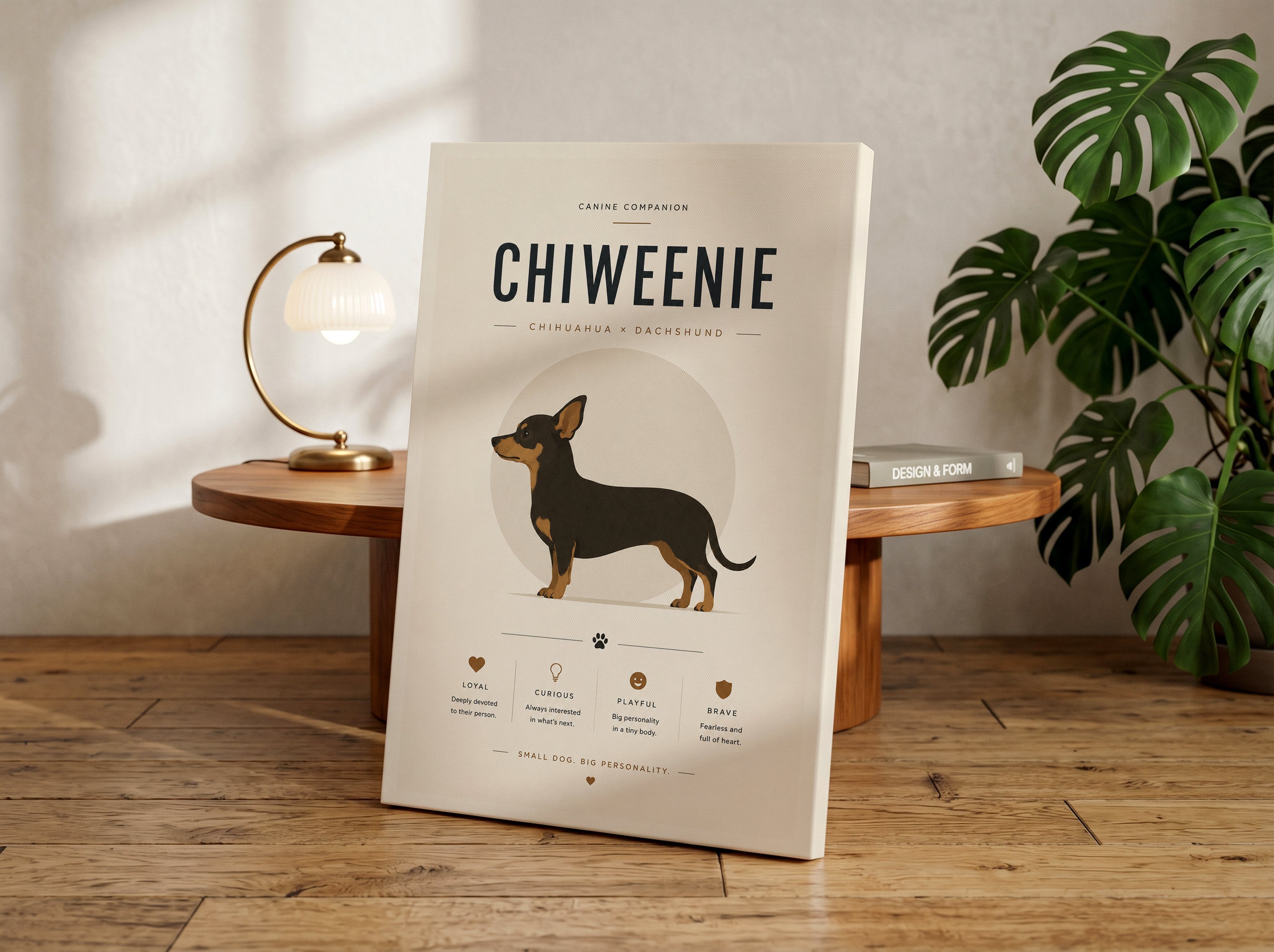 Chiweenie Poster & Canvas Wall Art | Minimalist Chiweenie Dog Breed Print
