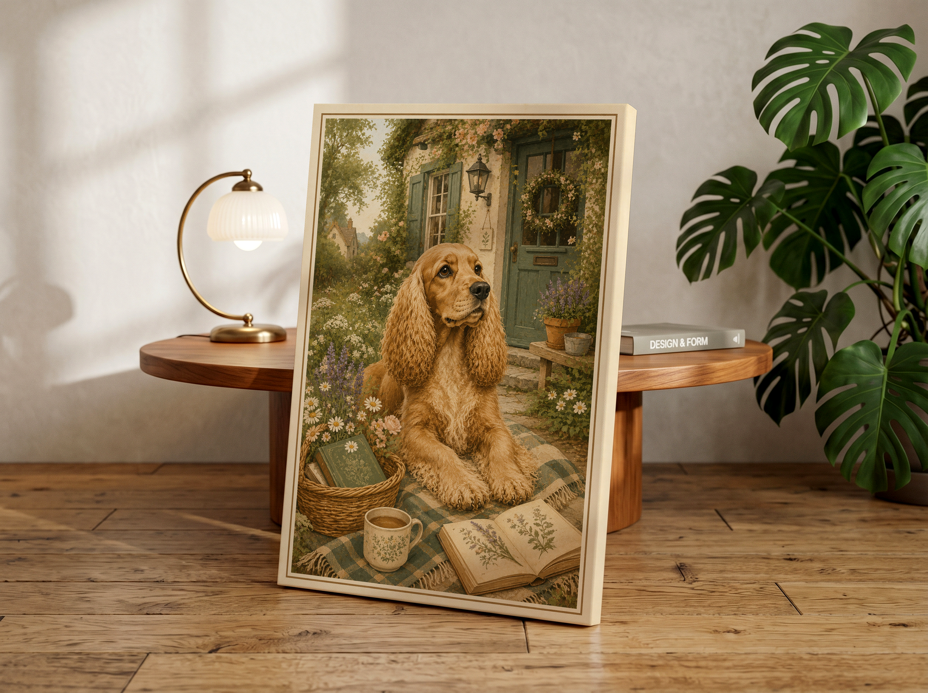Cocker Spaniel Poster & Canvas Wall Art | Cozy Cottagecore Dog Print