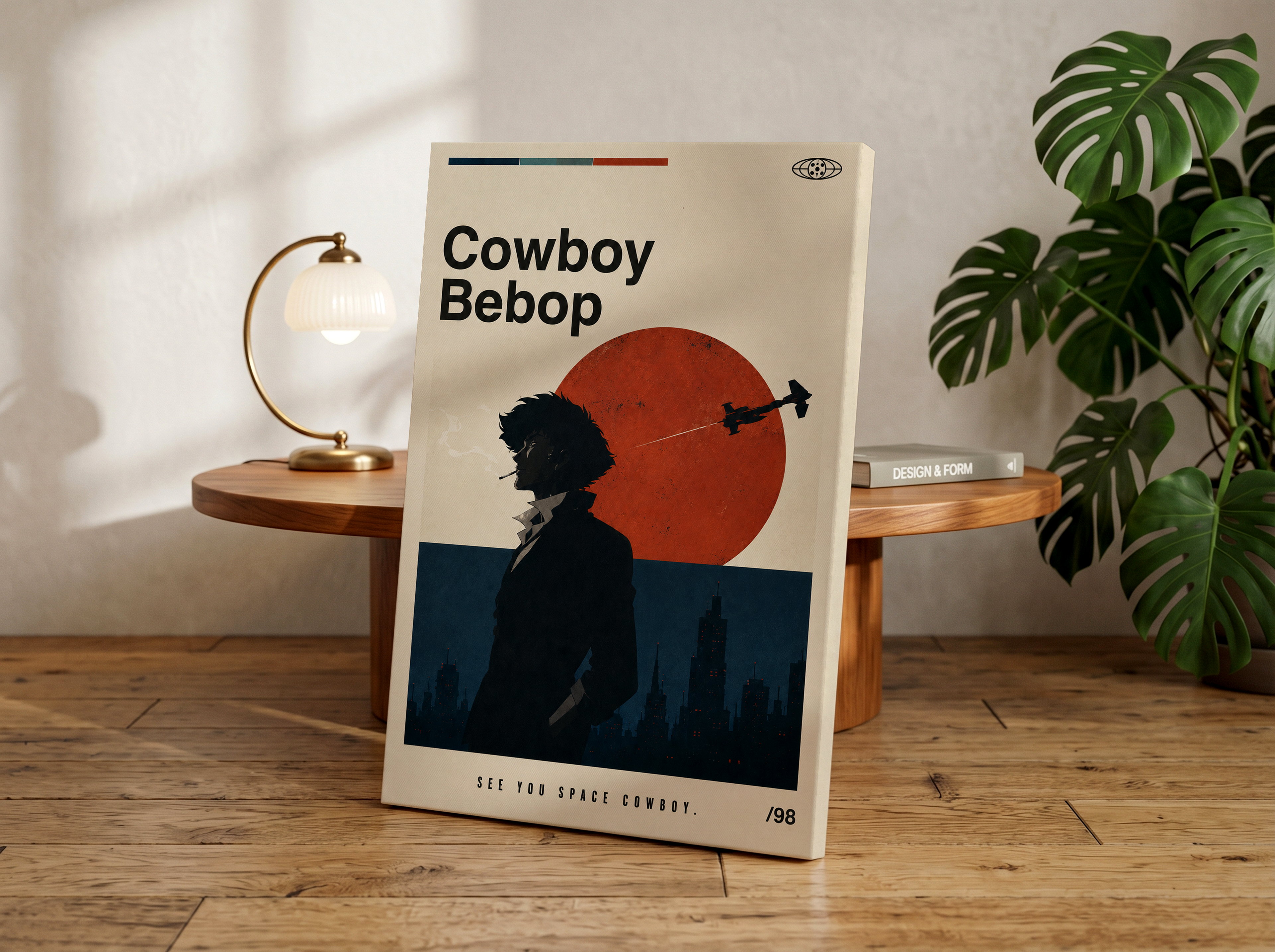 Cowboy Bebop Anime Poster or Canvas, Minimalist Retro Sci-Fi Wall Art, Space Cowboy Inspired Print, Vintage Anime Decor for Gamers