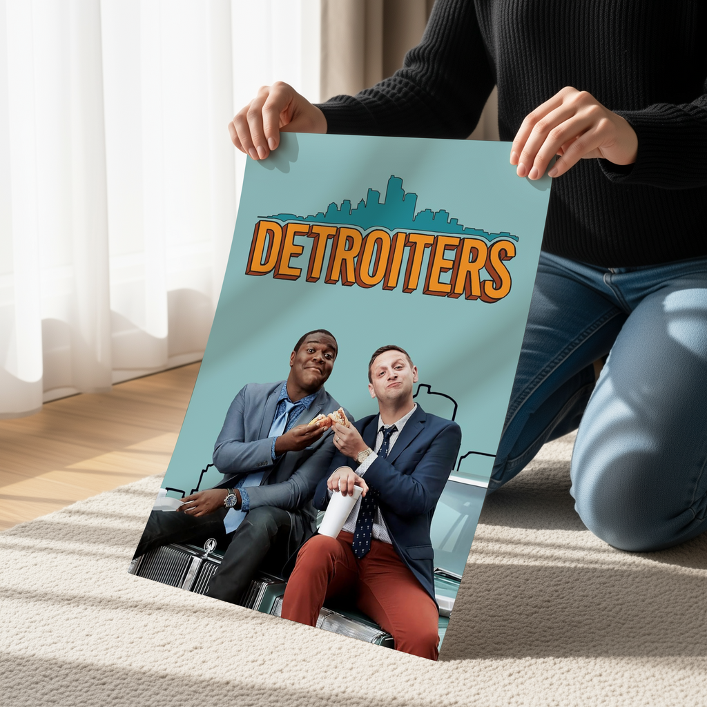 Detroiters Poster & Canvas Wall Art | Tim Robinson Comedy TV Show Print | Retro Detroit Sitcom Decor