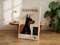 Minimalist Doberman Poster or Canvas, Modern Dog Breed Wall Art, Neutral Pet Portrait Print, Scandinavian Doberman Decor