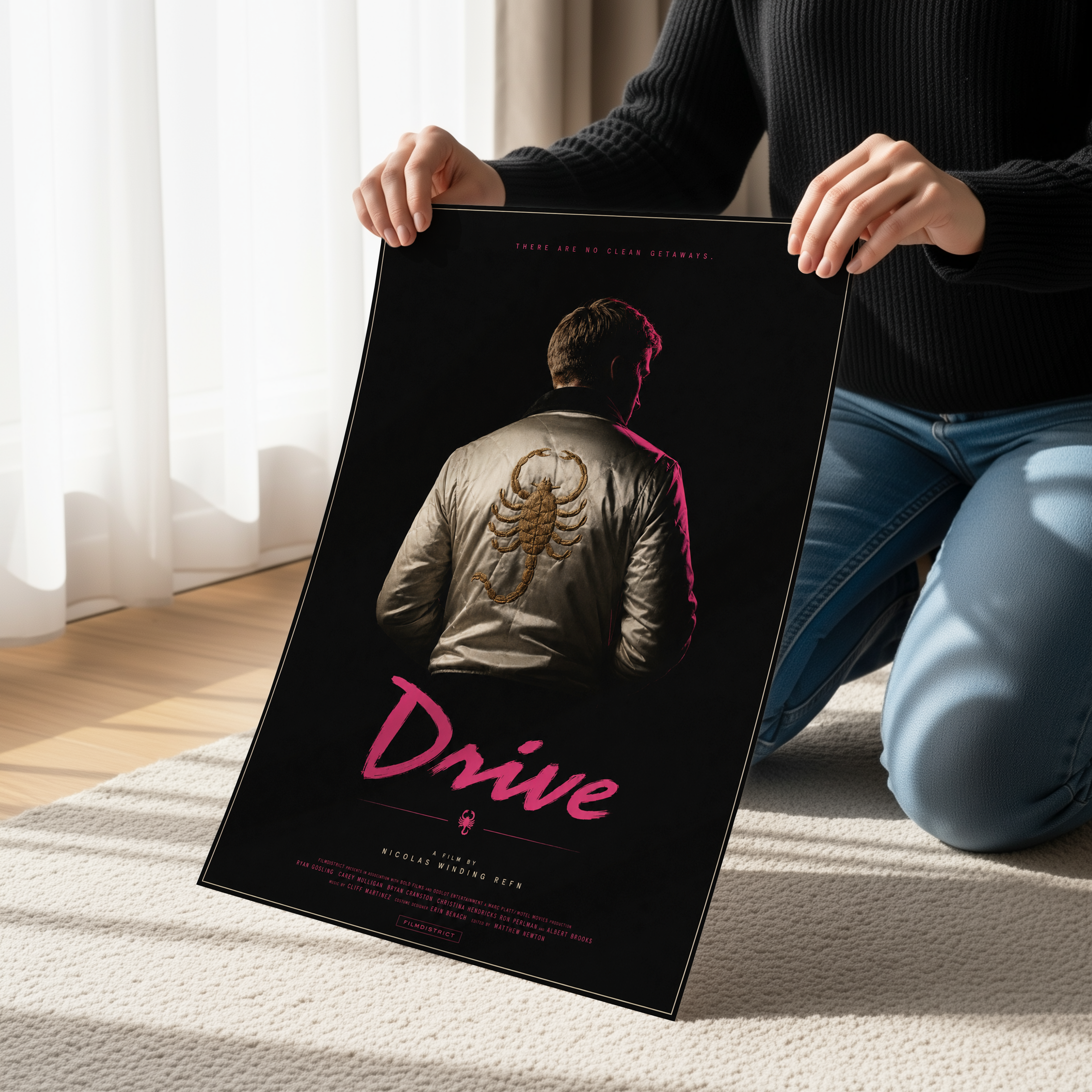 Drive Scorpion Jacket Poster or Canvas, Minimalist Neo Noir Movie Wall Art, Retro Synthwave Film Print, Cyberpunk Decor for Gamers