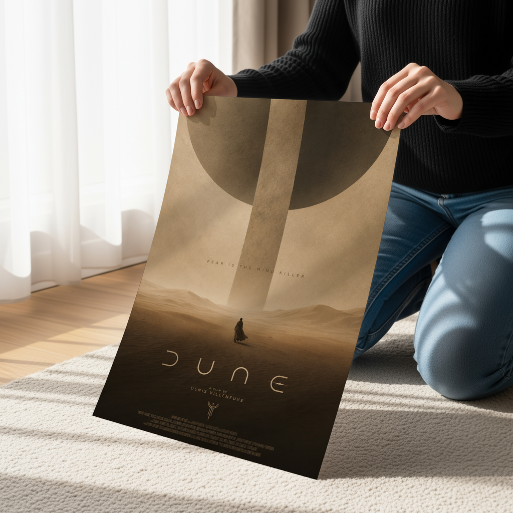 Minimalist Dune Poster or Canvas, Sci Fi Desert Wall Art, Futuristic Space Fantasy Print, Modern Cinematic Movie Decor