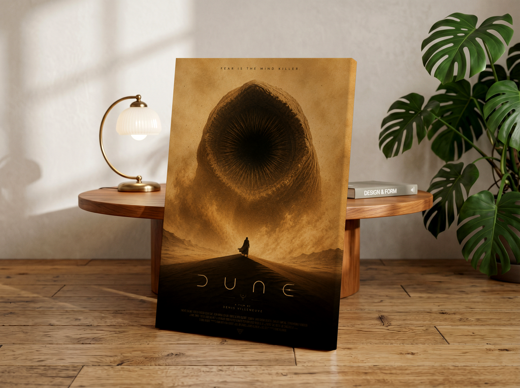 Dune Sandworm Poster or Canvas, Epic Sci Fi Desert Wall Art, Cinematic Space Fantasy Print, Futuristic Movie Decor