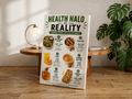Health Halo vs Reality Poster or Canvas, Nutrition Infographic Wall Art, Healthy Eating Education Print, Dietitian Office Decor, Wellness Kitchen Artwork