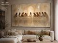 Large Last Supper Canvas, Modern Christian Wall Art, Neutral Jesus Painting, Minimalist Religious Decor for Living Room