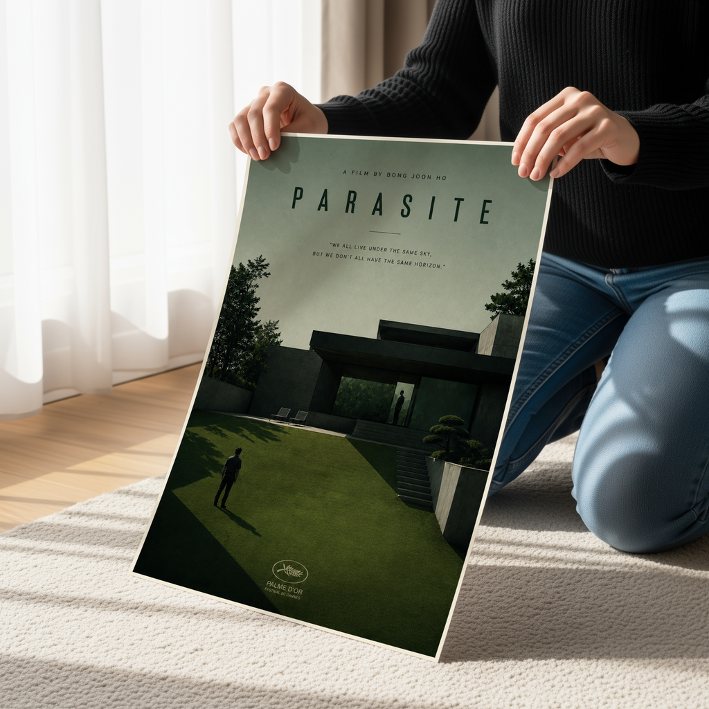 Parasite Poster or Canvas, Minimalist Korean Cinema Wall Art, Bong Joon-ho Movie Print, Modern Film Poster Decor