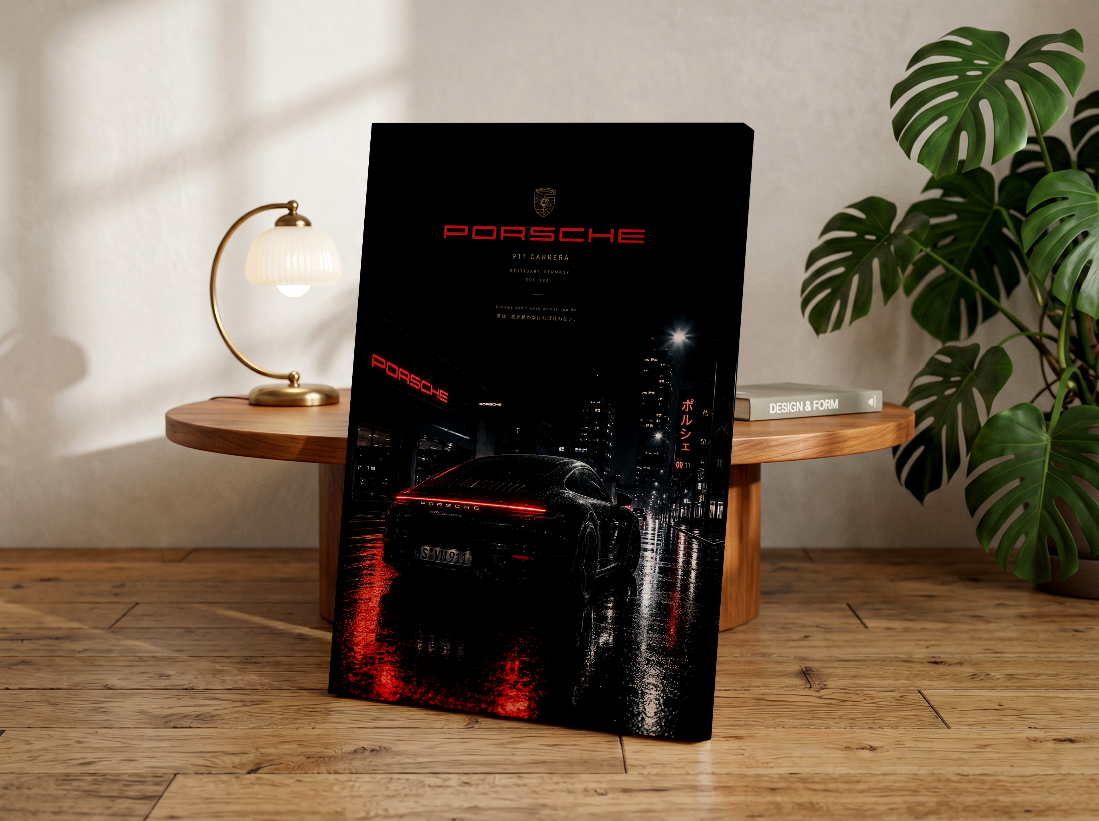 Porsche 911 Poster or Canvas, Cyberpunk Car Wall Art, Porsche 911 Carrera Print, JDM Neon Automotive Decor