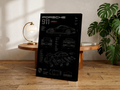 Porsche 911 Blueprint Poster or Canvas, Porsche Carrera S Technical Wall Art, Automotive Schematic Print, Modern Garage Decor