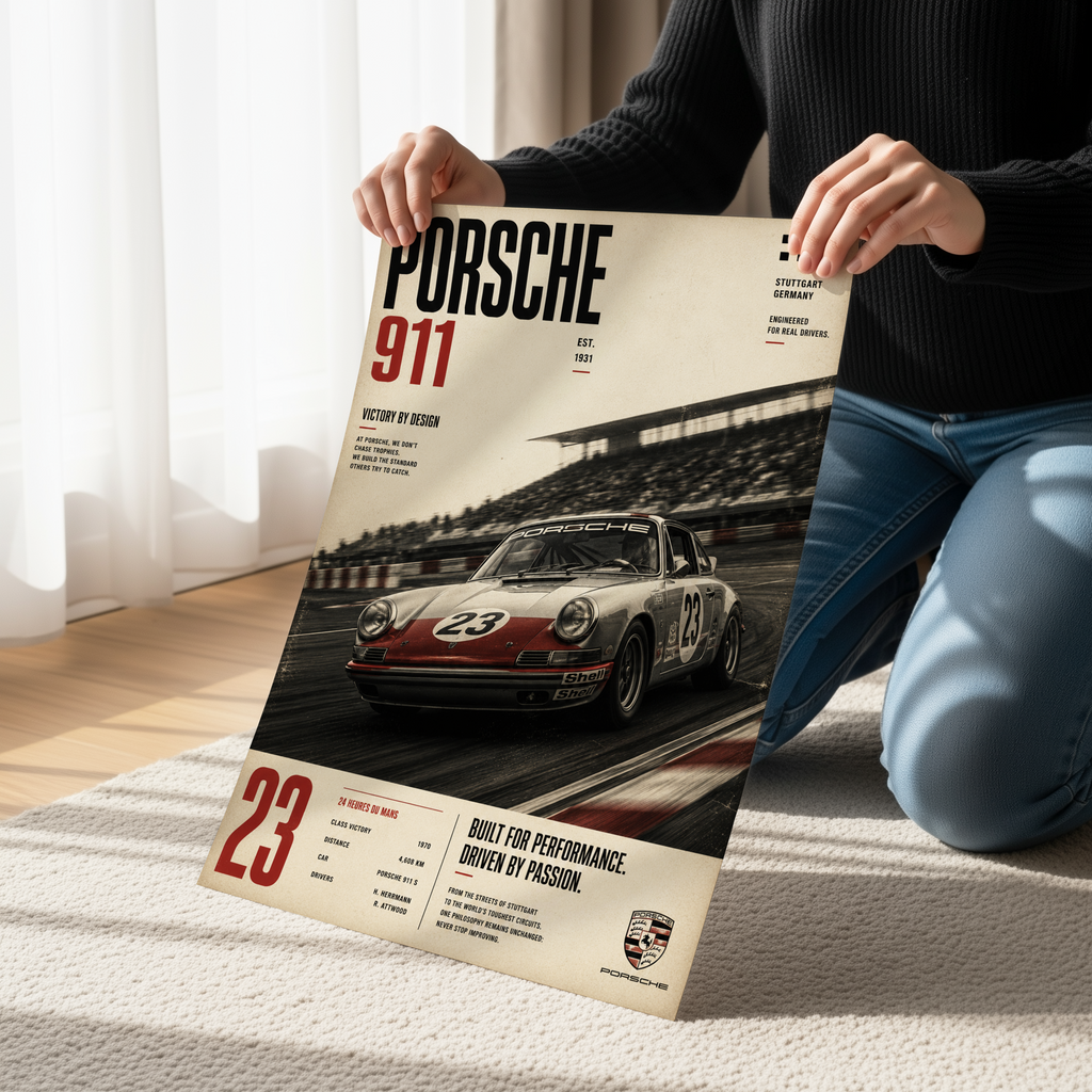 Porsche 911 Poster or Canvas Wall Art