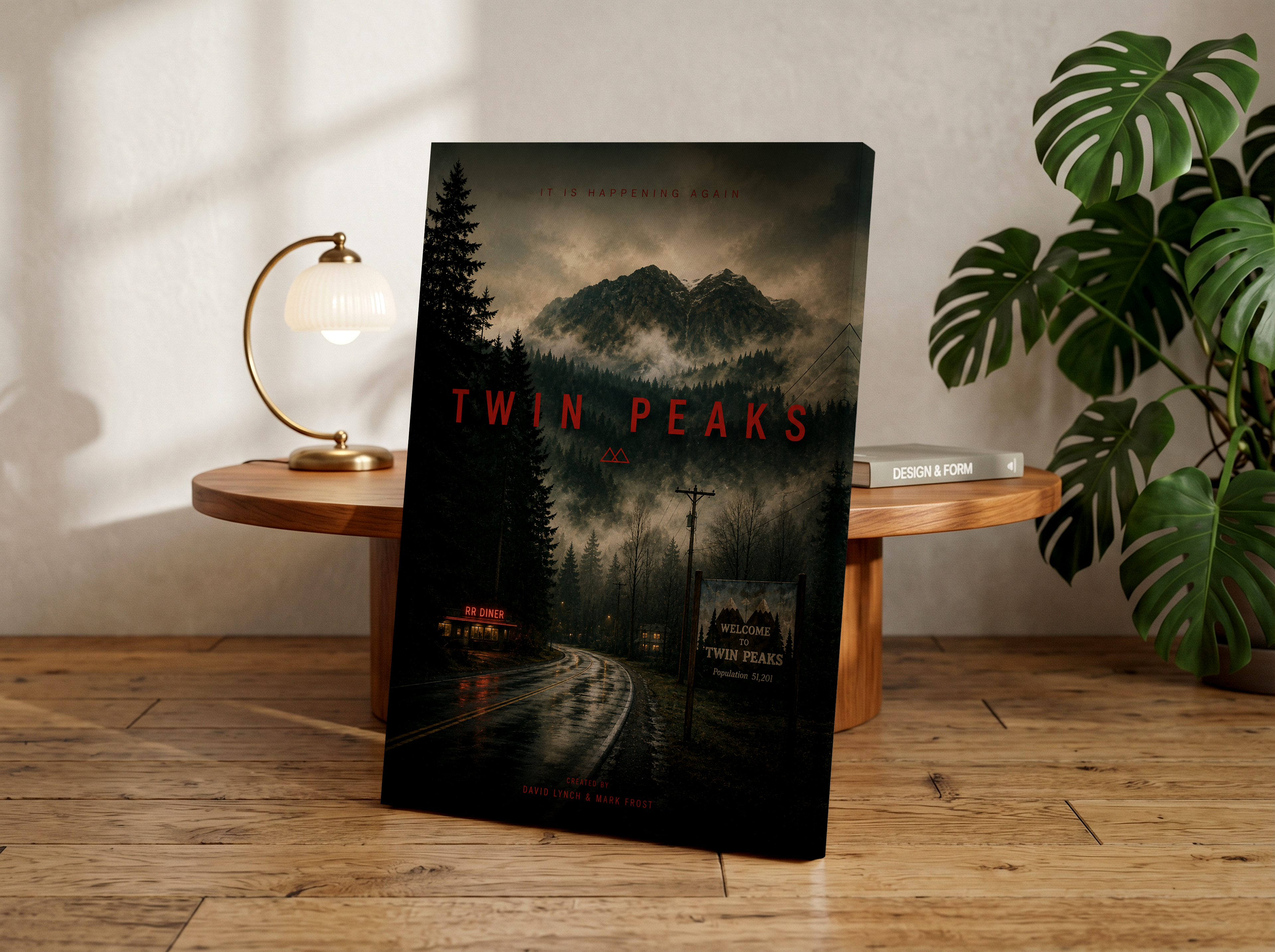 Twin Peaks Inspired Poster or Canvas, Moody Forest Mountain Wall Art, Cinematic Mystery Decor, Dark Pacific Northwest Aesthetic Print