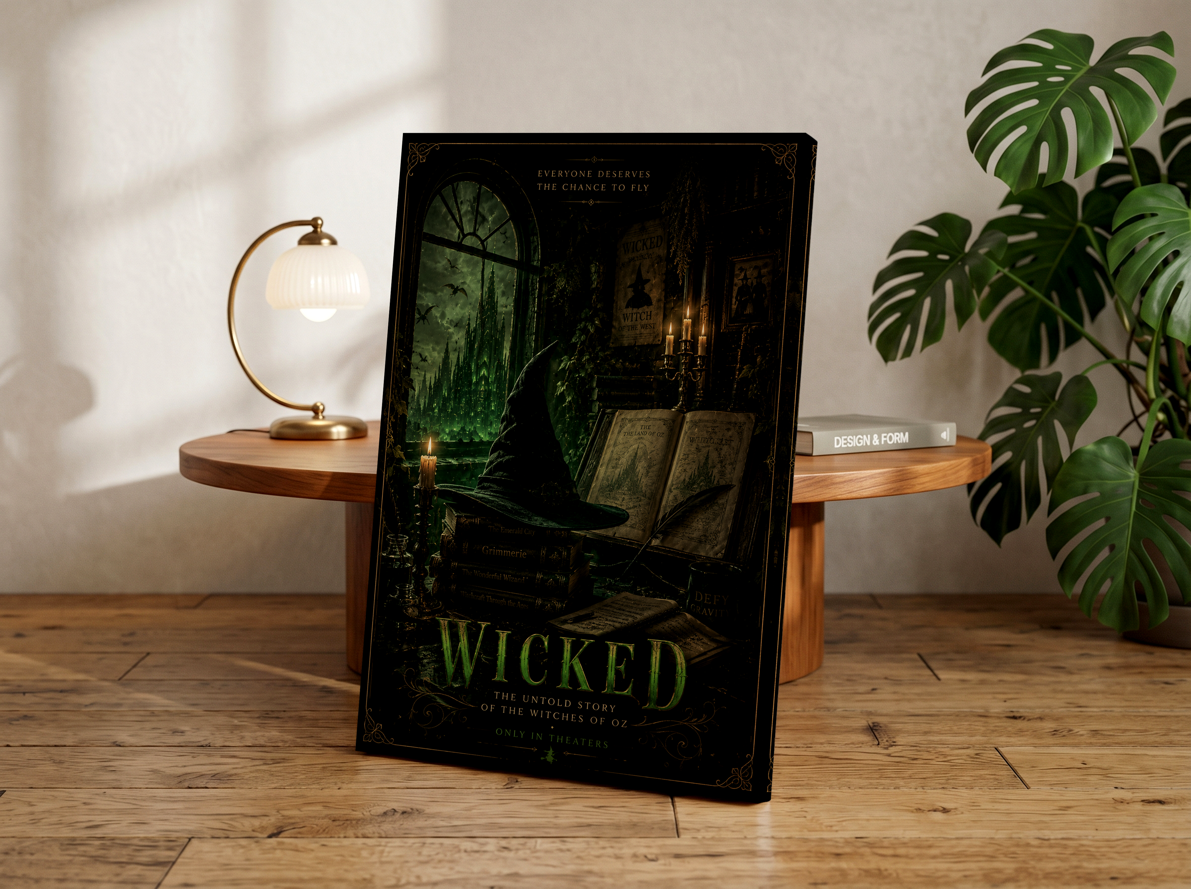 Wicked Inspired Poster or Canvas, Dark Academia Witch Wall Art, Emerald City Gothic Decor, Moody Fantasy Bookish Print