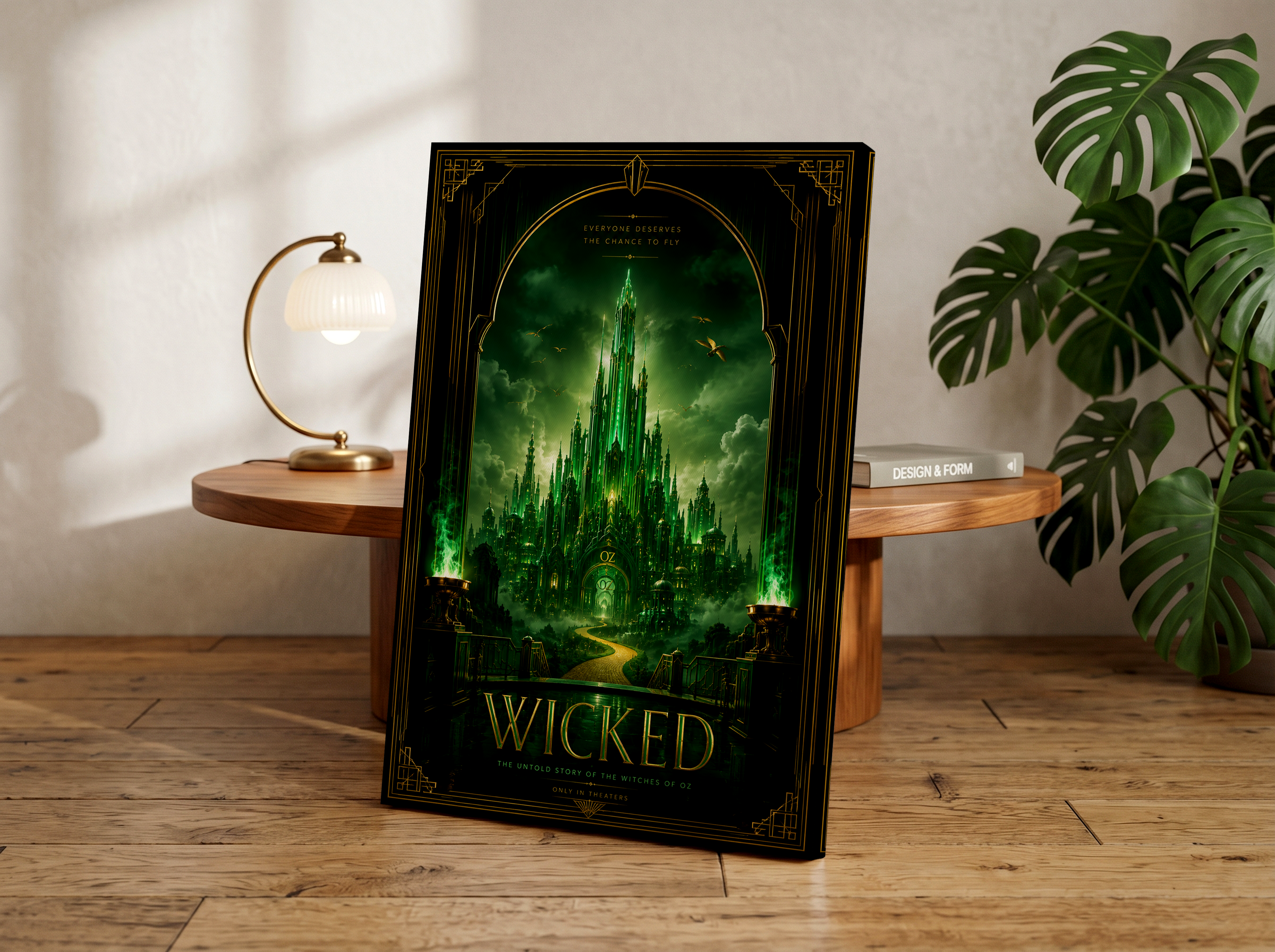 Wicked Emerald City Poster or Canvas, Dark Fantasy Oz Wall Art, Gothic Emerald Green Decor, Cinematic Musical Inspired Print