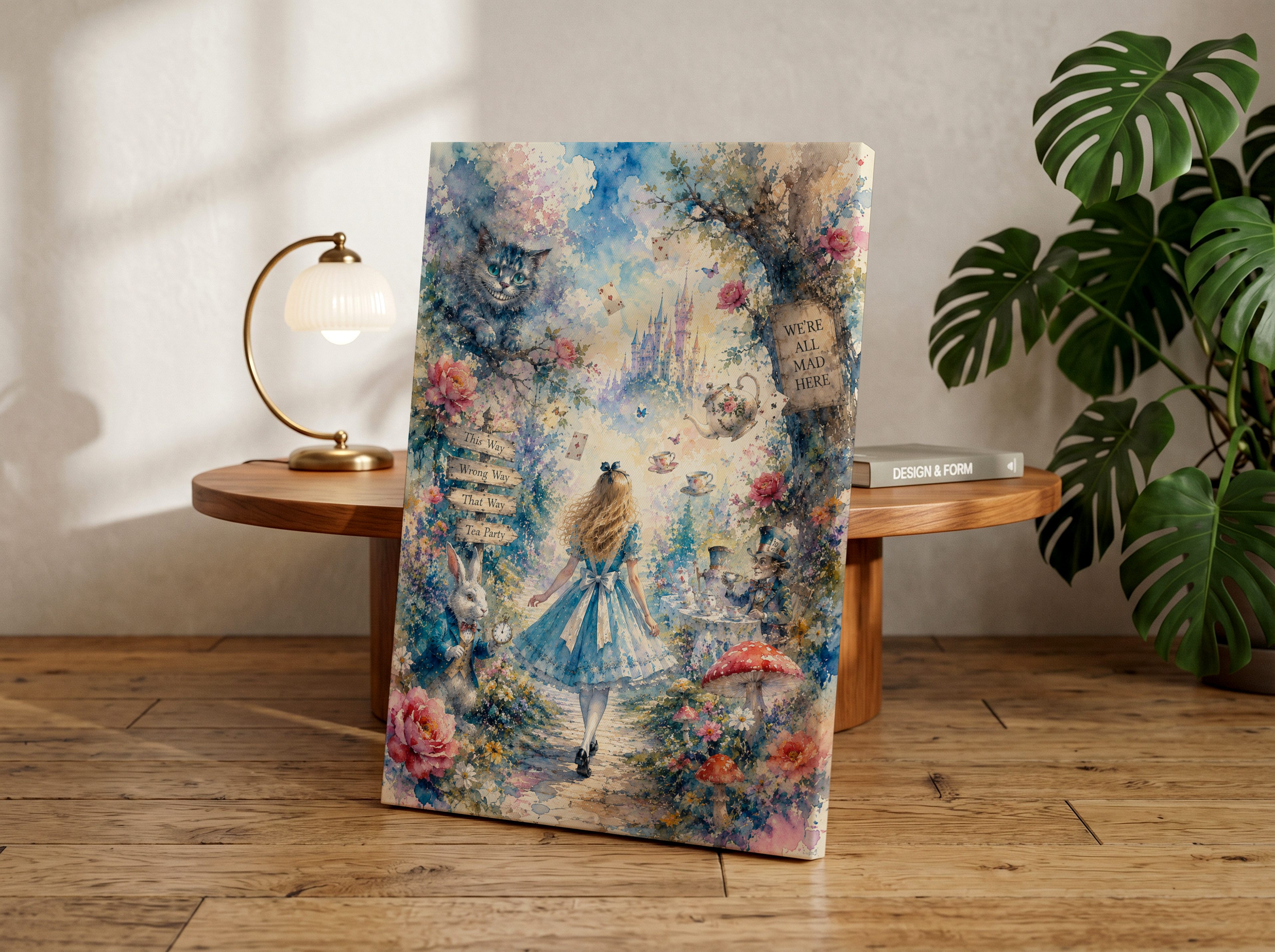 Alice in Wonderland Watercolor Poster | Whimsical Fairytale Wall Art Print
