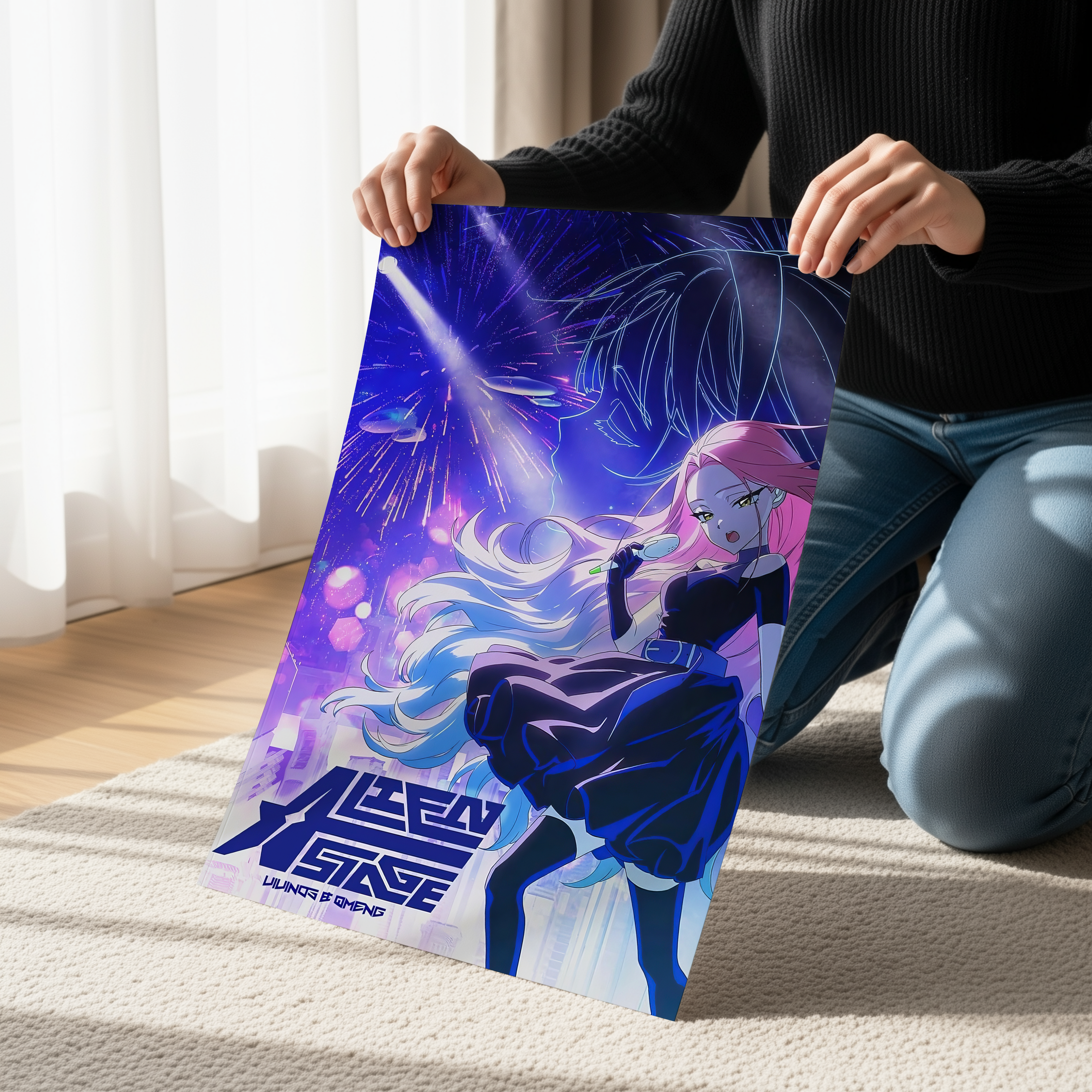 Alien Stage Poster or Canvas | Neon Anime Manga Wall Art