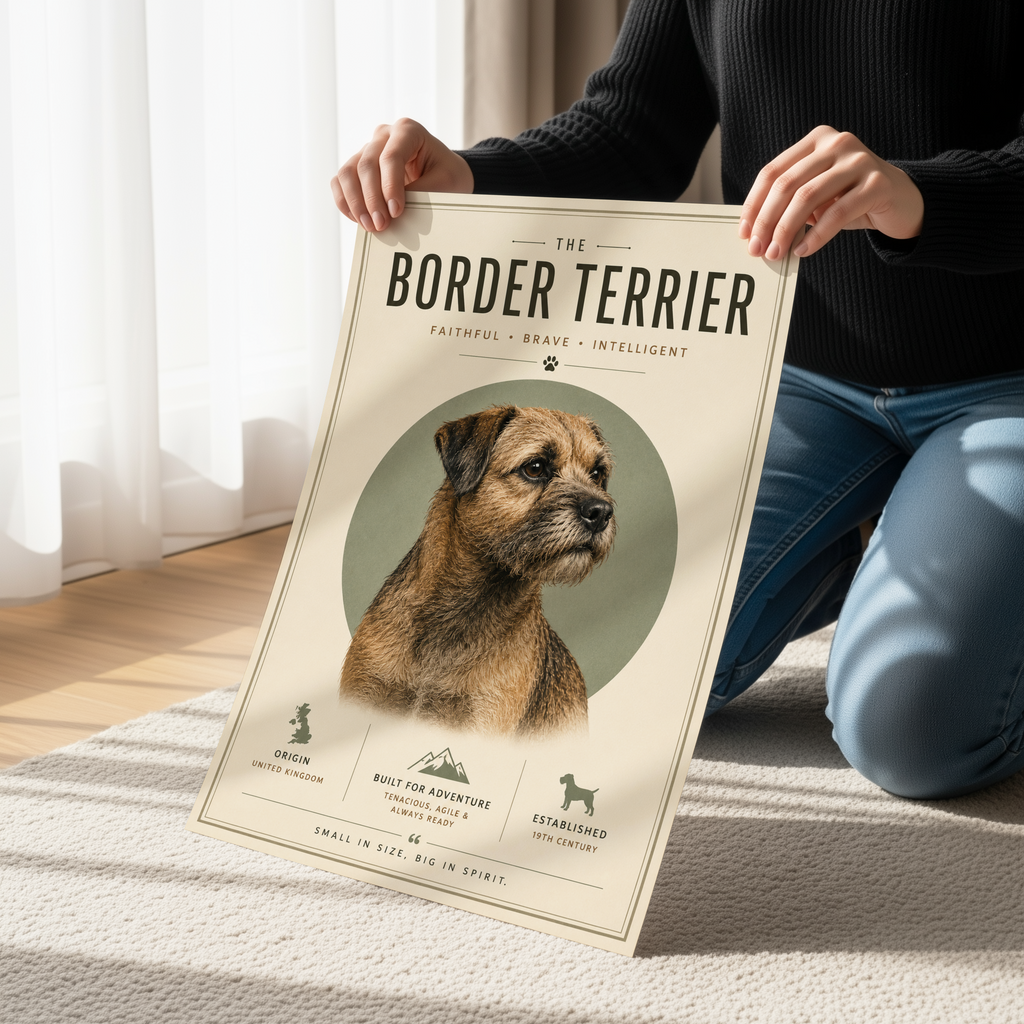 Border Terrier Minimalist Poster & Canvas | Modern Dog Breed Wall Art