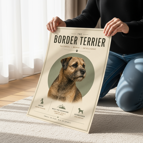 Border Terrier Minimalist Poster & Canvas | Modern Dog Breed Wall Art