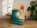 Minimalist Surf Wall Art, Mid Century Modern Beach Print, Abstract Wave Poster, Coastal Surf Decor, Modern Ocean Artwork, Minimalist Coastal Art