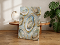 Oyster Wall Art Print, Coastal Oyster Painting, Blue and Gold Oyster Artwork, Luxury Coastal Decor, Oyster Shell Art, Beach House Wall Decor
