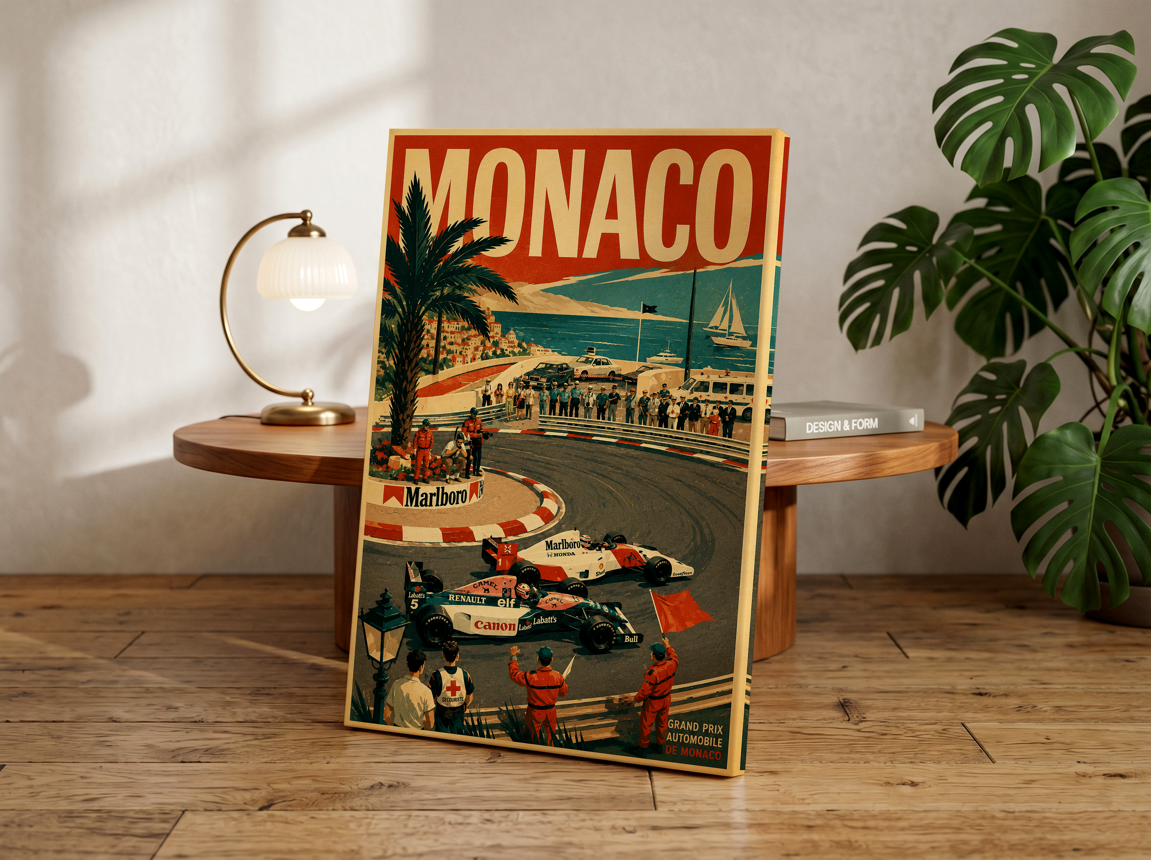 Vintage Monaco Grand Prix Poster, Retro Formula Racing Wall Art, Monte Carlo Motorsport Print, Classic Racing Decor, Monaco Travel Artwork