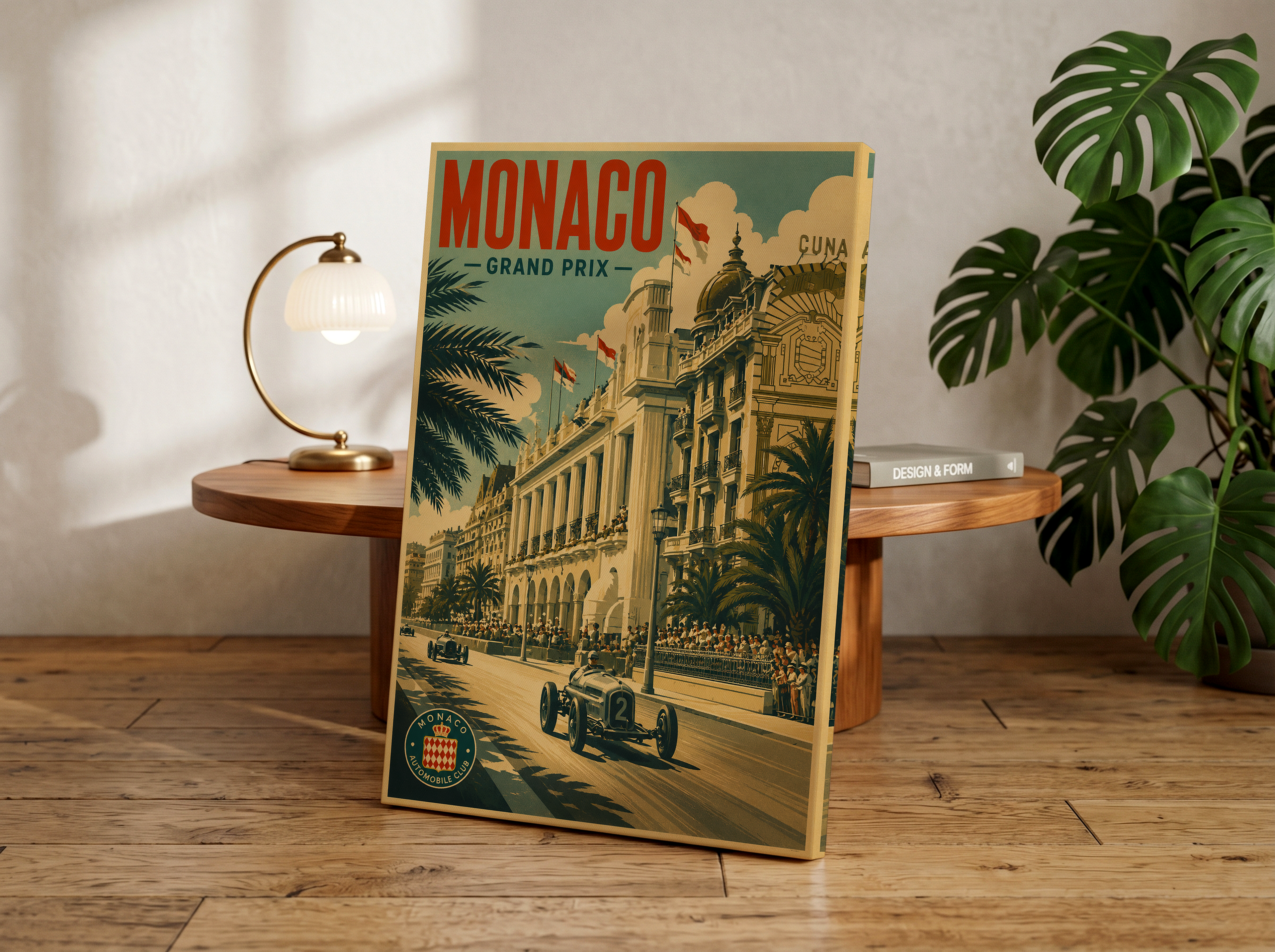 Vintage Monaco Grand Prix Poster, Retro Monte Carlo Racing Wall Art, Classic Formula Motorsport Print, Monaco Travel Decor, European Racing Artwork