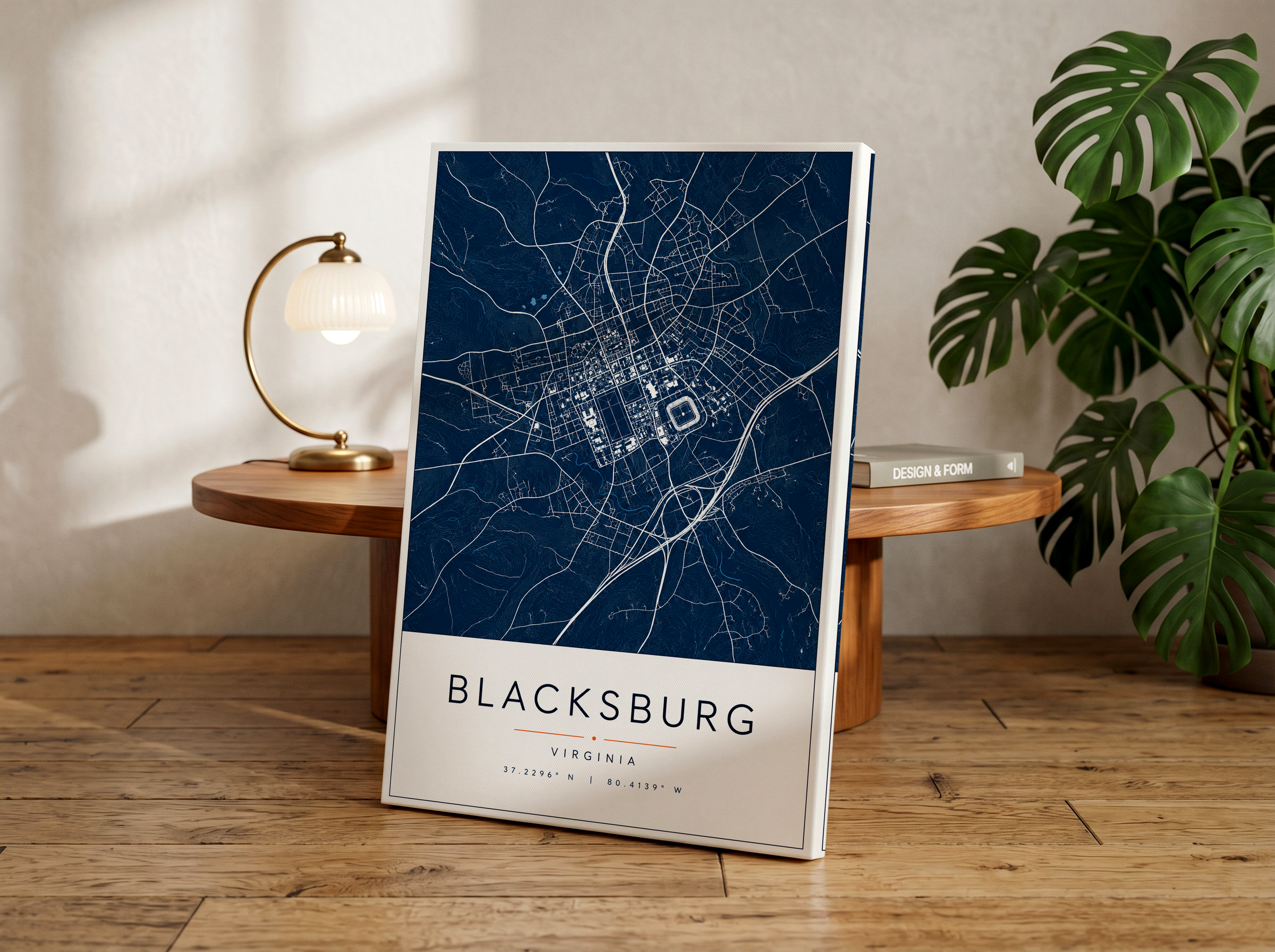 Blacksburg Map Print | Blacksburg Virginia Wall Art | Minimalist City Map Poster | Blue Street Map Art | Virginia Tech Town Decor