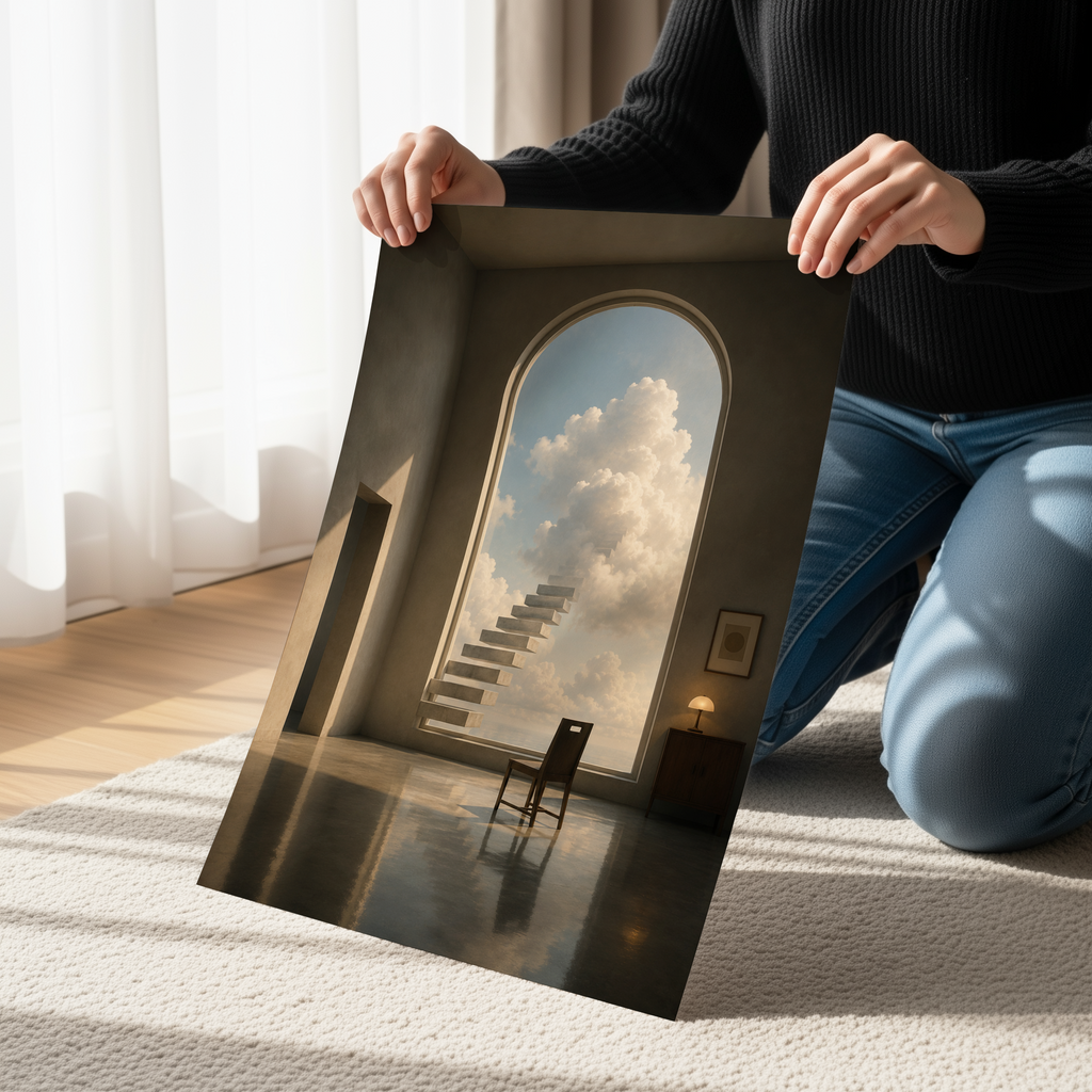 Minimalist Surreal Interior Print | Dreamlike Liminal Space Wall Art