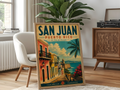 San Juan Puerto Rico Travel Poster | Vintage Caribbean Wall Art Canvas Print