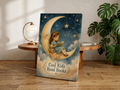 Cool Kids Read Books Moon Poster | Reading Girl Wall Art | Storybook Nursery Decor | Reading Corner Print | Celestial Kids Room Art