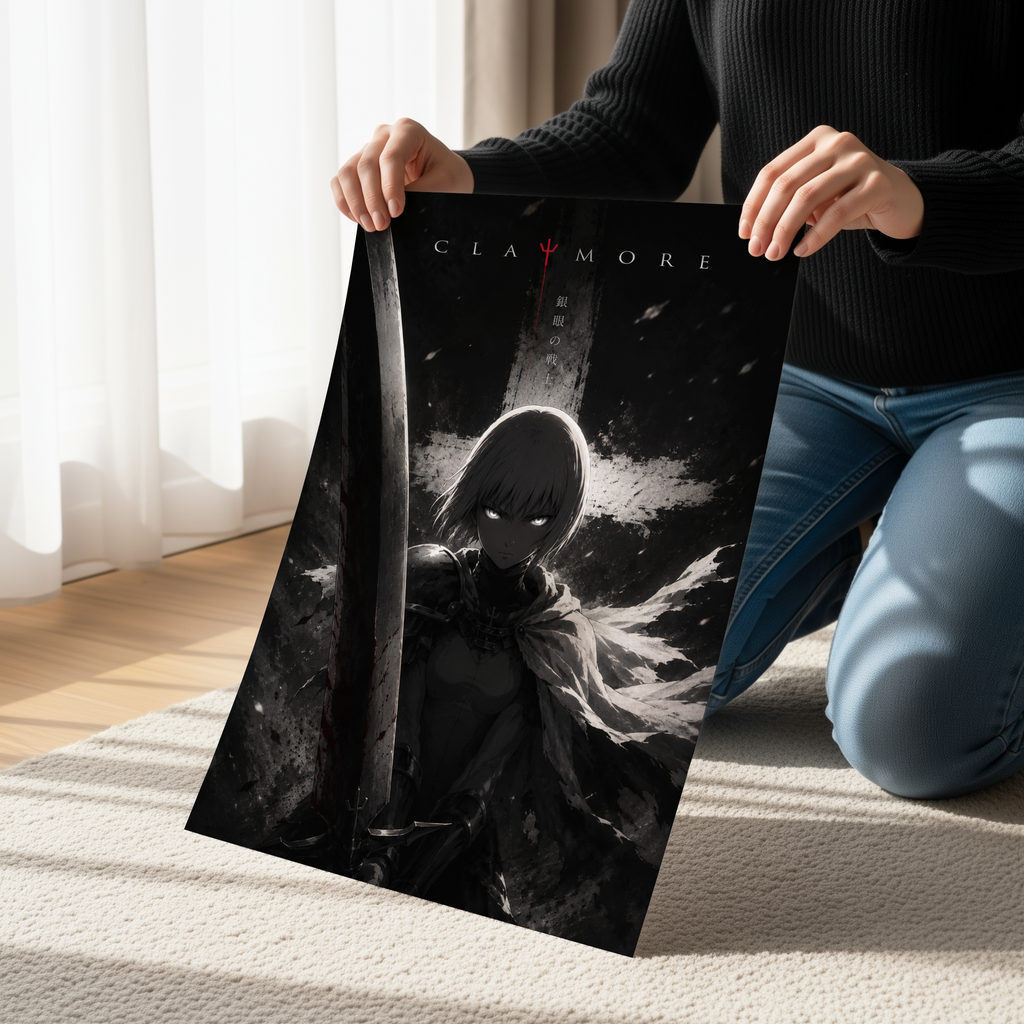 Claymore Anime Poster | Dark Fantasy Manga Wall Art Canvas Print